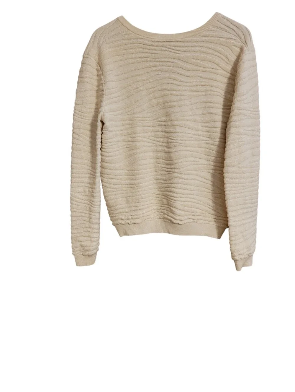 Theory Ivory Zebra Plush Wool Blend Sweater